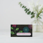 Blume mit kundenspezifischer Farbstickerei Visitenkarte (Stehend Vorderseite)