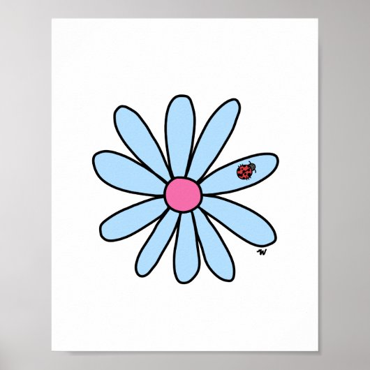 Blume mit Ladybug Poster (Vorne)