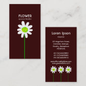 Blume mit langem Stechen - Dunkelbraun Visitenkarte (Vorne/Hinten)