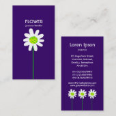 Blume mit langem Stechen - Tief Lila Visitenkarte (Vorne/Hinten)