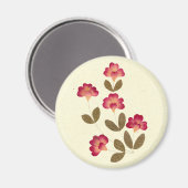 Blume mit leuchtend rosa Tube Magnet (Vorderseite/Rückseite)