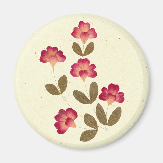 Blume mit leuchtend rosa Tube Magnet (Vorne)