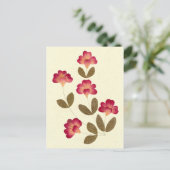 Blume mit leuchtend rosa Tube Postkarte (Stehend Vorderseite)