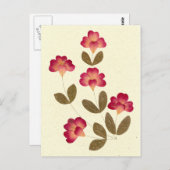Blume mit leuchtend rosa Tube Postkarte (Vorne/Hinten)