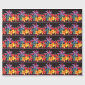 Blume mit Leuchtpapier Geschenkpapier (Flach)