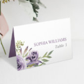 Blume mit lila Rose beim Hochzeitstisch Tischnummer