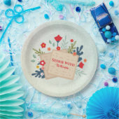Blume mit Matzah-Passover-Seder Pappteller (Party)