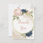 Blume mit Meerblick Grüne Blätter Hochzeit Dankeskarte (Vorderseite)