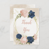 Blume mit Meerblick Grüne Blätter Hochzeit Dankeskarte (Vorne/Hinten)