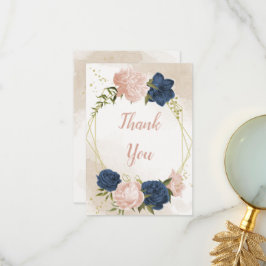 Blume mit Meerblick Grüne Blätter Hochzeit Dankeskarte