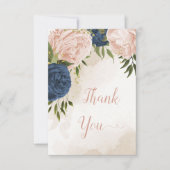 Blume mit Meerblick Grüne Blätter Hochzeit Dankeskarte (Vorderseite)