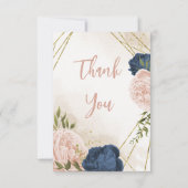 Blume mit Meerblick Grüne Blätter Hochzeit Dankeskarte (Vorderseite)