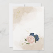 Blume mit Meerblick Grüne Blätter Hochzeit Einladung (Rückseite)