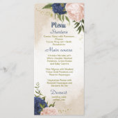 Blume mit Meerblick Grüne Blätter Hochzeit Menükarte (Vorderseite)