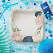 Blume mit Meerblick Grüne Blätter Hochzeit Pappteller (Party)