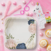 Blume mit Meerblick Grüne Blätter Hochzeit Pappteller (Party)