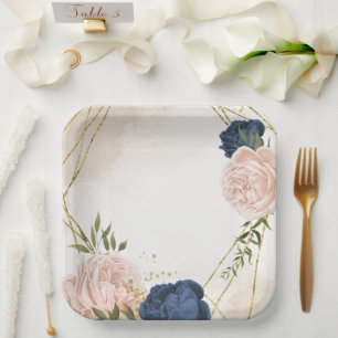 Blume mit Meerblick Grüne Blätter Hochzeit Pappteller