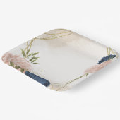 Blume mit Meerblick Grüne Blätter Hochzeit Pappteller (Gewinkelt)