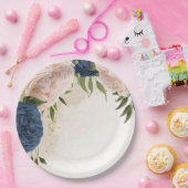 Blume mit Meerblick Grüne Blätter Hochzeit Pappteller (Party)