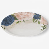 Blume mit Meerblick Grüne Blätter Hochzeit Pappteller (Schrägansicht)