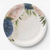 Blume mit Meerblick Grüne Blätter Hochzeit Pappteller (Vorderseite)