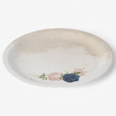 Blume mit Meerblick Grüne Blätter Hochzeit Pappteller (Schrägansicht)