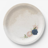 Blume mit Meerblick Grüne Blätter Hochzeit Pappteller (Vorderseite)