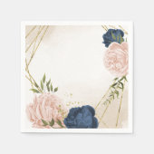 Blume mit Meerblick Grüne Blätter Hochzeit Serviette (Vorderseite)