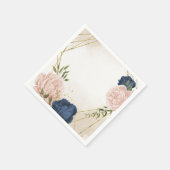 Blume mit Meerblick Grüne Blätter Hochzeit Serviette (Ecke)
