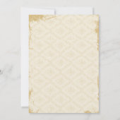 Blume mit Mohn aus Vintagem Rotem Gold Einladung (Rückseite)