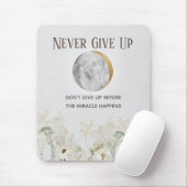 Blume mit Moon und Goldmotivation Zitat Mousepad (Mit Mouse)
