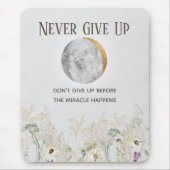 Blume mit Moon und Goldmotivation Zitat Mousepad (Vorne)
