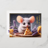 Blume mit Mouse Lavendel Folien Feiertagspostkarte (Vorderseite/Rückseite)