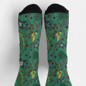 Blume mit nahtlosem Blumenmuster, grün Hintergrund Socken (Oben)