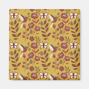 Blume mit nahtlosem Blumenmuster, Schmetterling, r Magnet