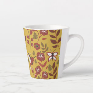 Blume mit nahtlosem Blumenmuster, Schmetterling, r Milchtasse