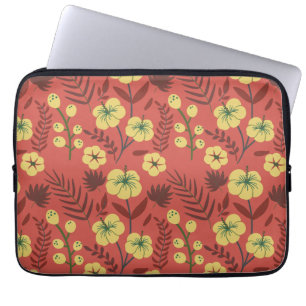 Blume mit nahtlosen Blumenmuster gelb und rot Laptopschutzhülle