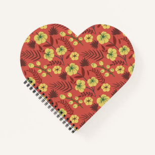 Blume mit nahtlosen Blumenmuster gelb und rot Notizblock