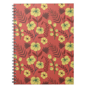 Blume mit nahtlosen Blumenmuster gelb und rot Notizblock