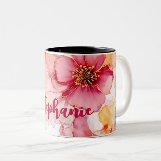 Blume mit Namen Zweifarbige Tasse (VorderseiteRechts)