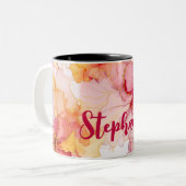 Blume mit Namen Zweifarbige Tasse (Vorderseite Links)