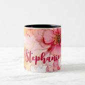 Blume mit Namen Zweifarbige Tasse (Mittel)