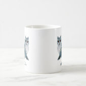 Blume mit niedlichem grauem Fuchsmonogramm Kaffeetasse (Mittel)