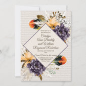 Blume mit Pampas Grass und Feather Wedding Einladung (Vorderseite)