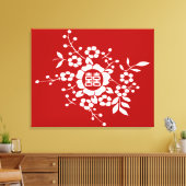 Blume mit Papierschnitt ・ Doppeltes Glück Leinwanddruck (Insitu (Wohnzimmer))