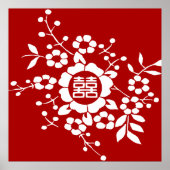 Blume mit Papierschnitt ・ Doppeltes Glück Poster (Vorne)