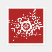 Blume mit Papierschnitt ・ Doppeltes Glück Serviette (Vorderseite)