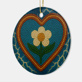 Blume mit Perlen und Donner Keramik Ornament (Links)