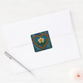 Blume mit Perlen und Donner Quadratischer Aufkleber (Umschlag)