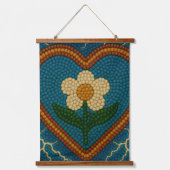 Blume mit Perlen und Donner Wandteppich Mit Holzrahmen (Vorderseite)